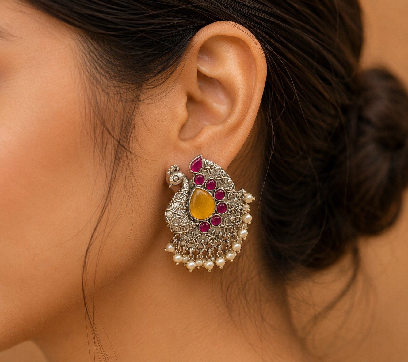 ANANYA PEACOCK STUD EARRINGS