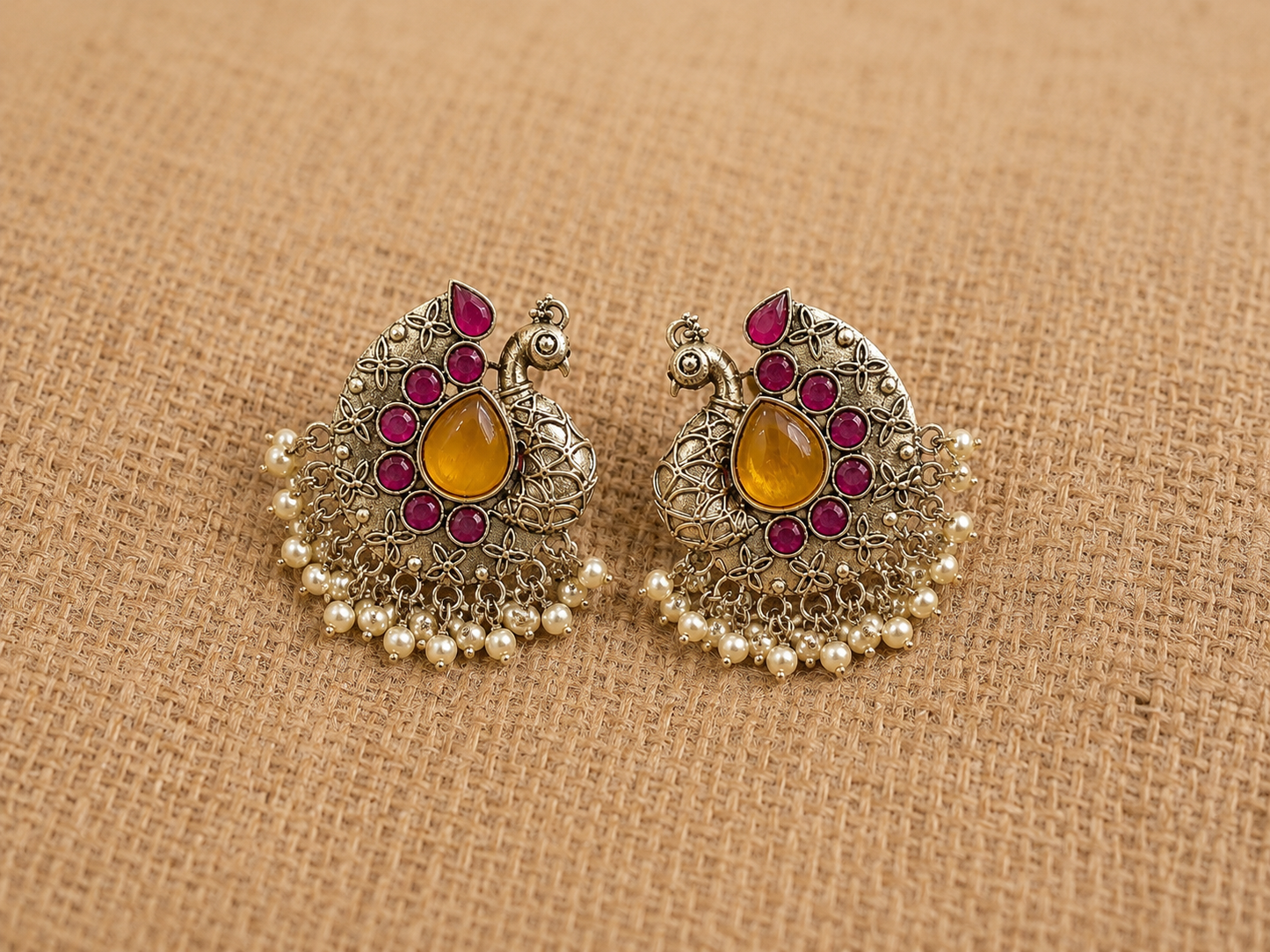 ANANYA PEACOCK STUD EARRINGS