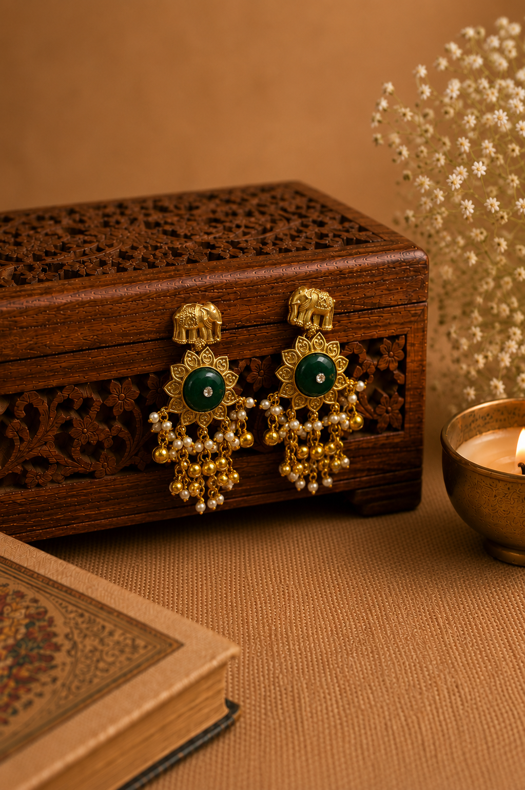 GAJRANI GOLD DANGLER EARRINGS
