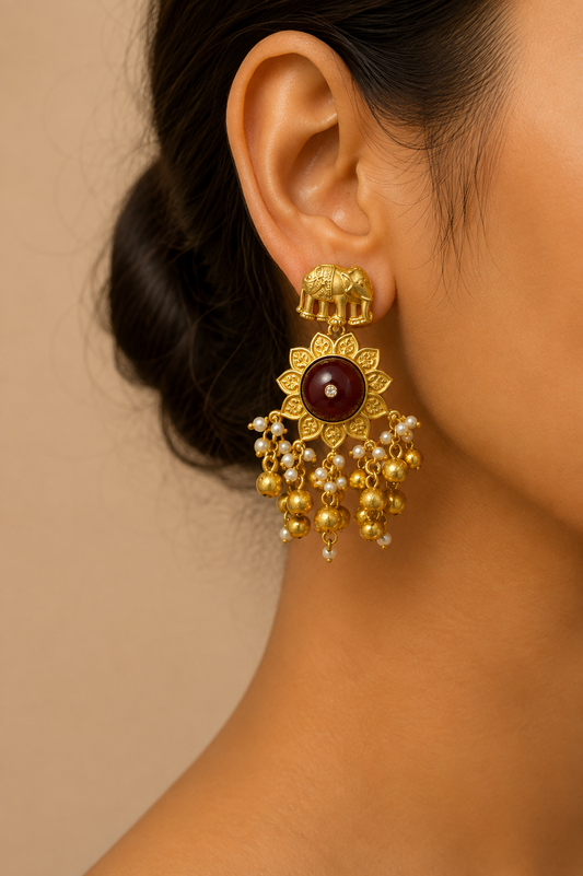 GAJRANI GOLD DANGLER EARRINGS