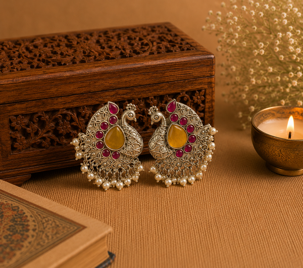 ANANYA PEACOCK STUD EARRINGS